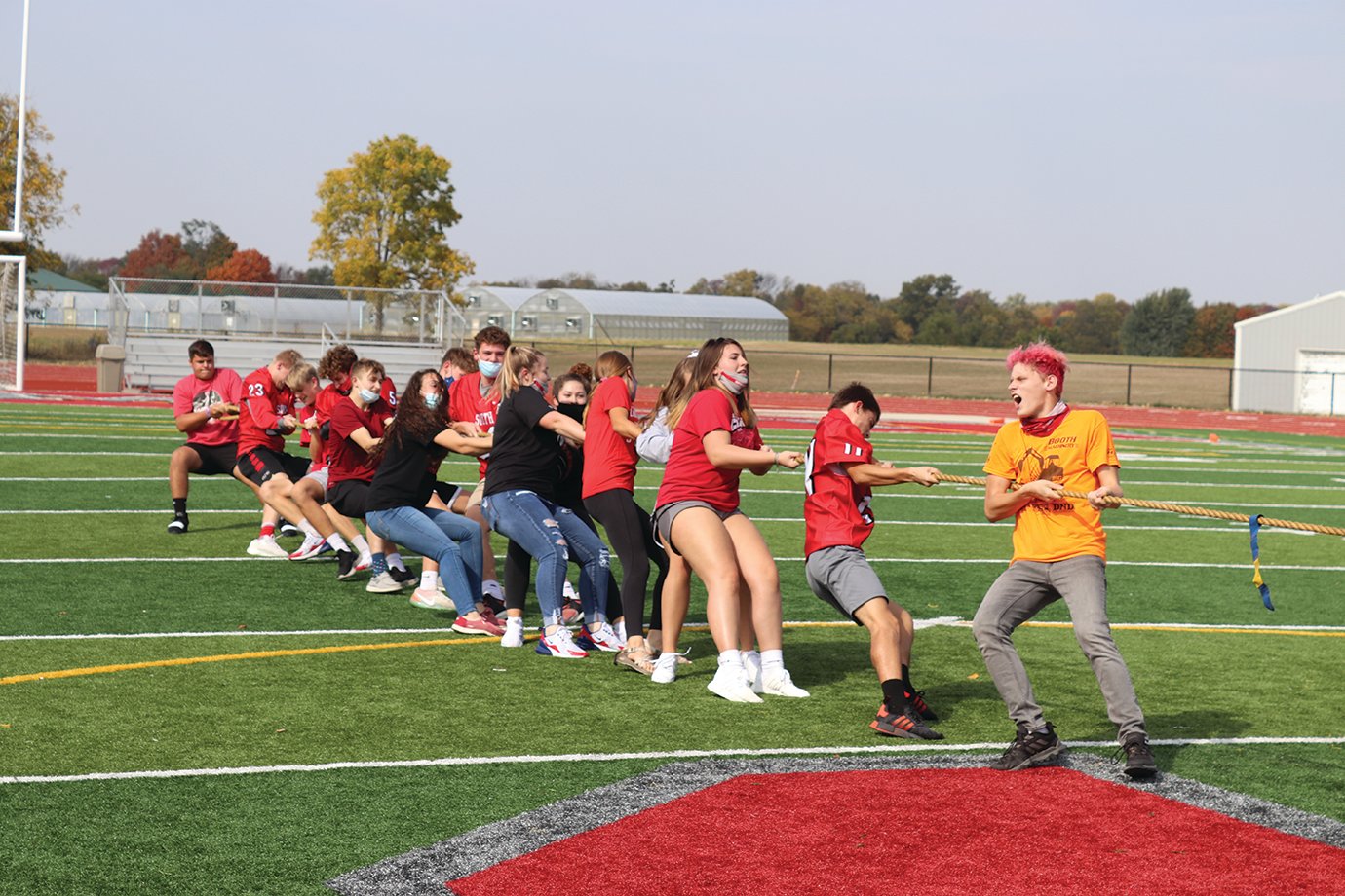 A tug-of-war competition ensues Friday between Southmont sophomores and freshmen.
